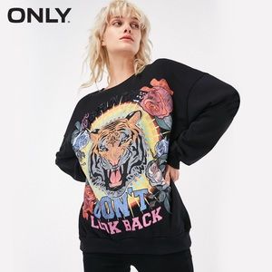 ONLY Women’s Sweatshirt Tiger Head Print